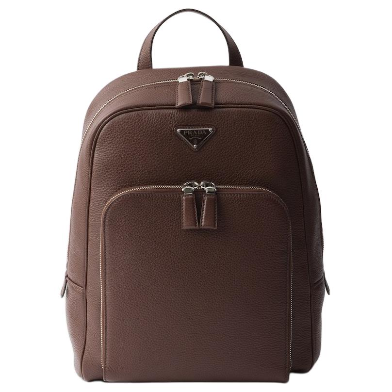 PRADA Calfskin Backpack Men's Umber