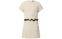 LOUIS VUITTON Short Sleeved Dress Women's Beige