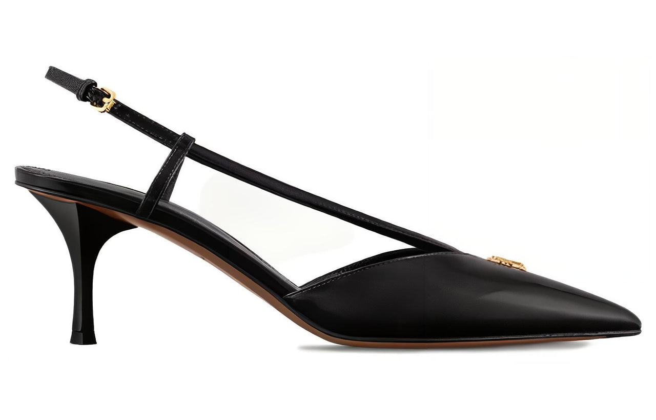 LOUIS VUITTON Slim Heel High Heels 3.5cm Women's Black