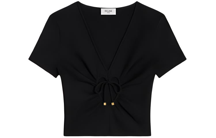 CELINE Heart Crop Top In Underpinning Silk And Cotton