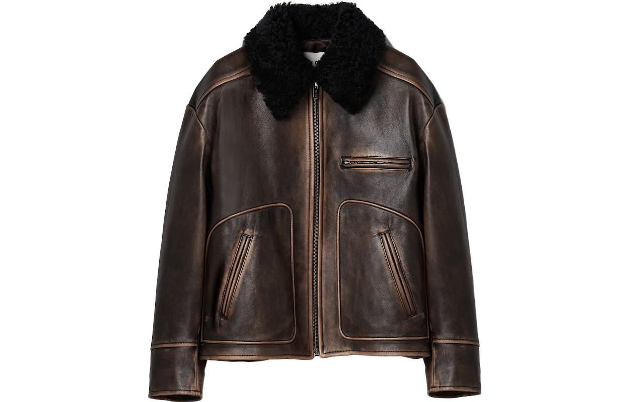 MIU MIU Leather Jacket Women's Sand
