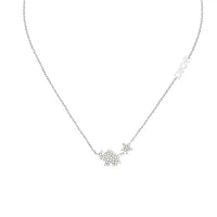 DIOR Faux Crystal Necklaces Women's Silver
