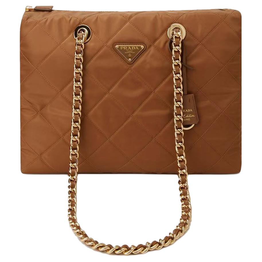 PRADA Re Edition Recycled Nylon Parachute Bag, Tote Bag, Shopping Bag, Shoulder Bag Large Size Women's Brandy Brown