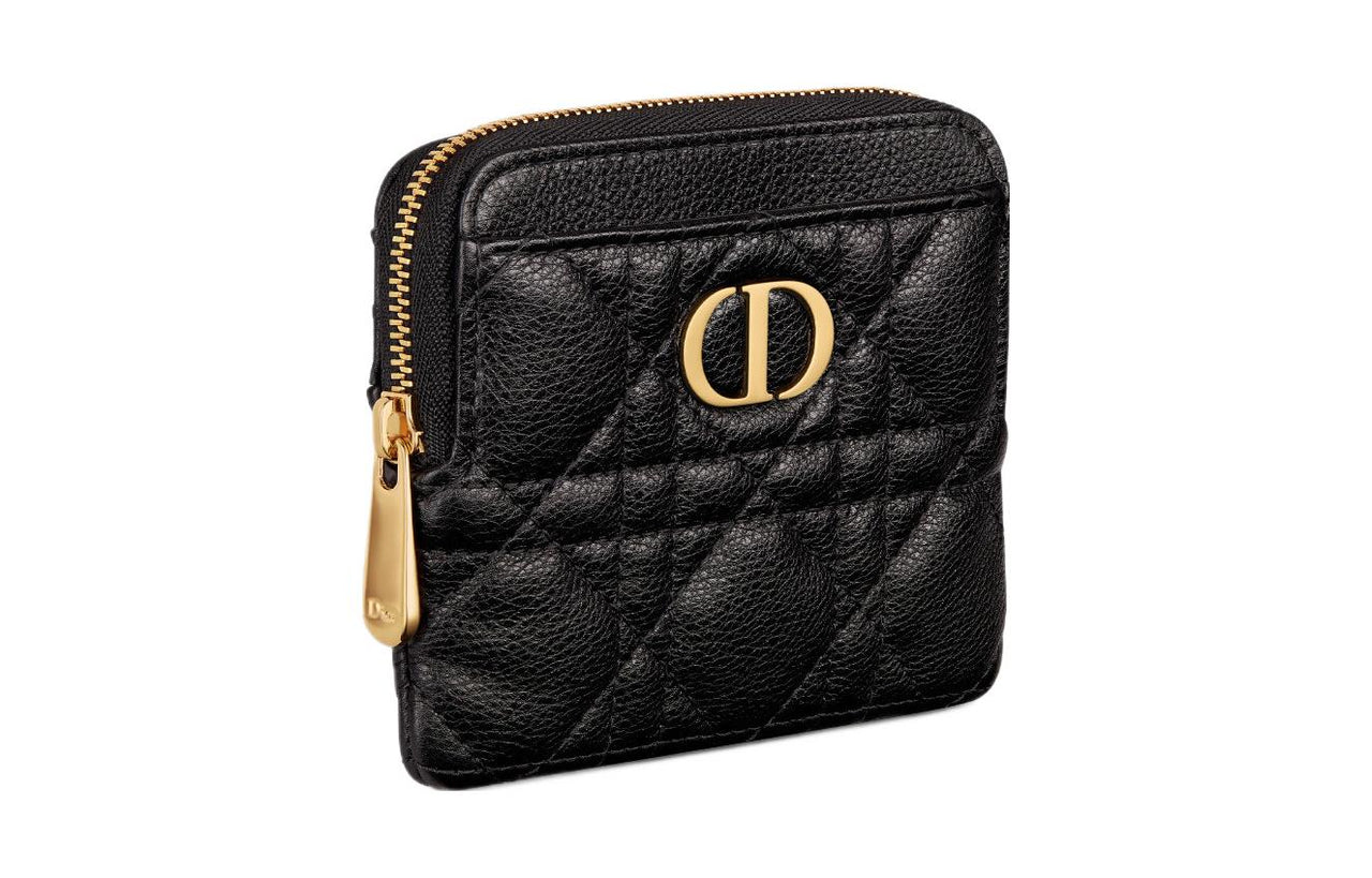 DIOR Caro Calfskin Wallet Women's Black