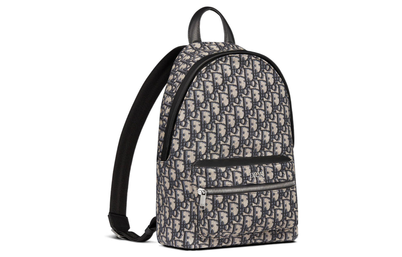 DIOR Jacquard Canvas Backpack Regular Kids' Black