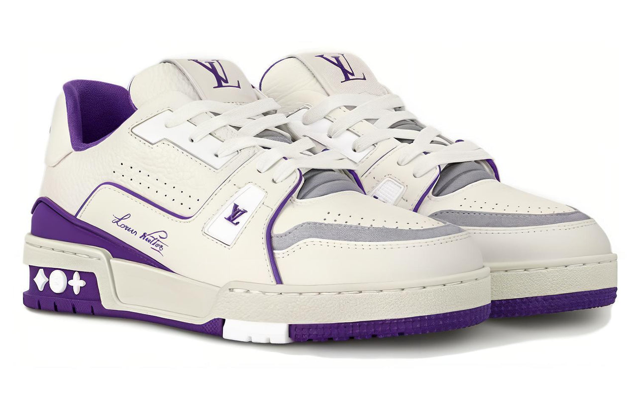 LOUIS VUITTON Trainer Low Top Skateboard Shoes Women's Purple White