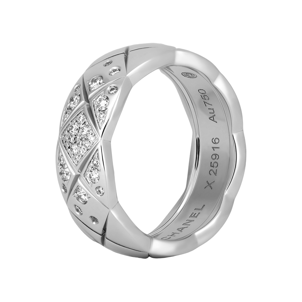 CHANEL CoCo Crush White 18K Gold Rings Unisex Silver