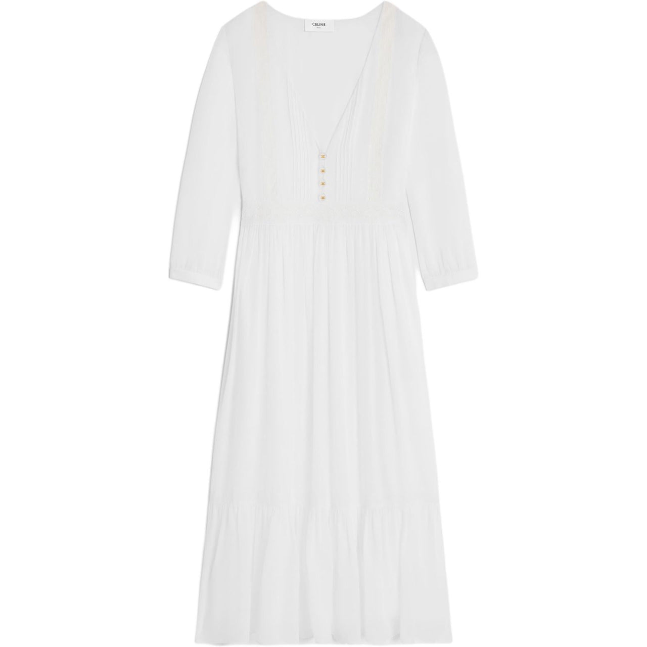 CELINE Maxi Dress In Cotton Twill