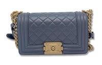 CHANEL LEBOY Calfskin Handbag Shoulder Bag Crossbody Bag Women's Gray