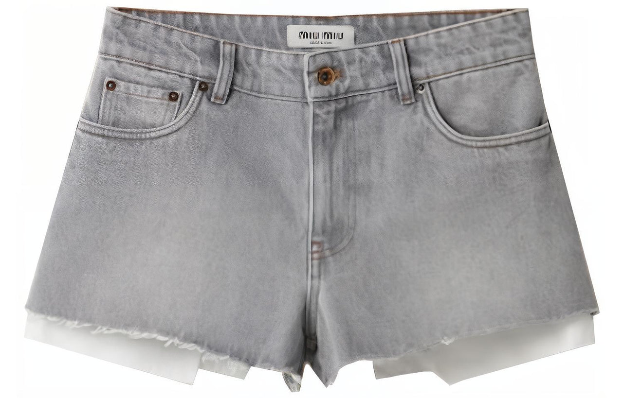 MIU MIU FW23 Denim Shorts Women's Gray
