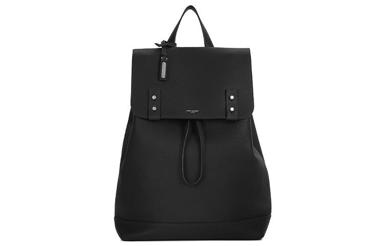 SAINT LAURENT Grain Leather Backpack Men's Black