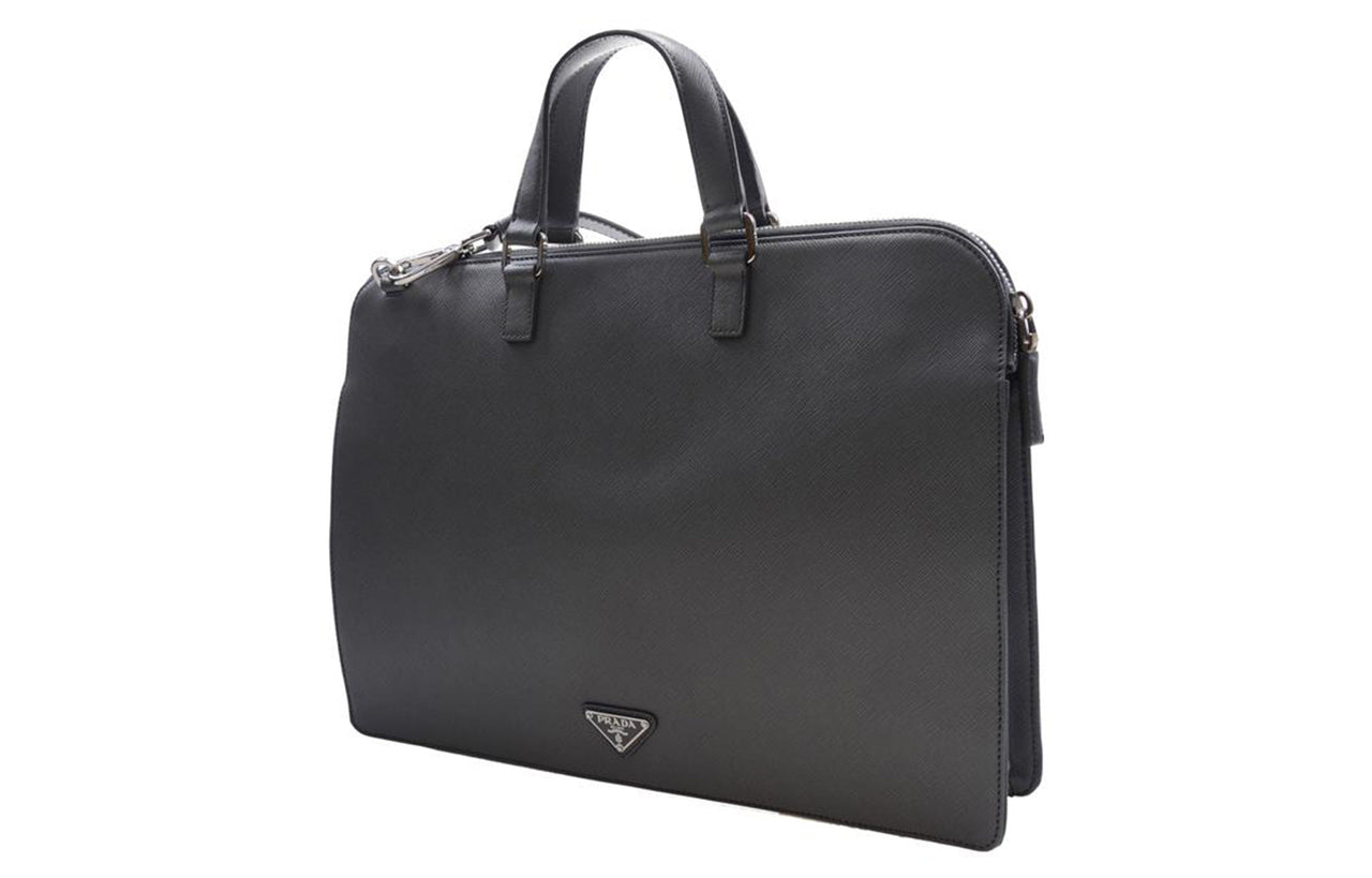 PRADA Calfskin Shoulder Bag Crossbody Bag Handbag Men's Gray
