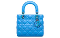 DIOR Sheepskin Lady Dior Bag, Handbag, Shoulder Bag, Crossbody Bag Small Size Women's Blue