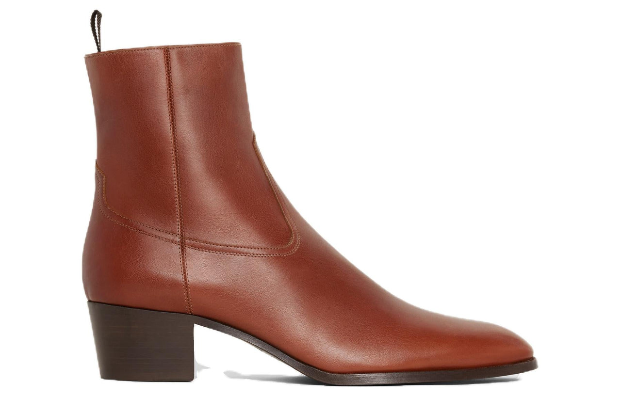 CELINE Ankle Boots 5cm Women's Brown