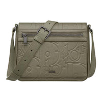 DIOR Leather With Grain Calfskin Messenger Bag, Shoulder Bag, Crossbody Bag Men's Khaki