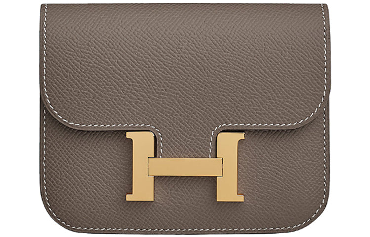 HERMES Constance Slim Epsom Calfskin Clutch, Shoulder Bag, Crossbody Bag, Wallet, Fanny Pack Women's Tin Gray