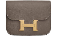 HERMES Constance Slim Epsom Calfskin Clutch, Shoulder Bag, Crossbody Bag, Wallet, Fanny Pack Women's Tin Gray