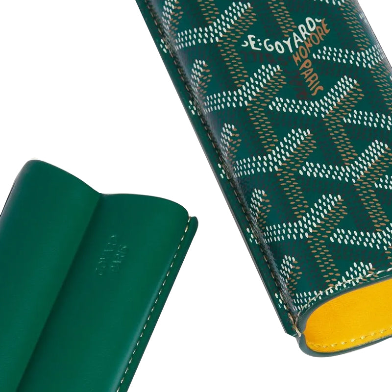 GOYARD Churchill Canvas With Calfskin Dog's Teeth Cigar Box Accessories Unisex Green