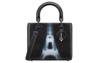 DIOR Lady Dior Pleated Calfskin Dior Bag Shoulder Bag Crossbody Bag Handbag Medium Size Women's Black