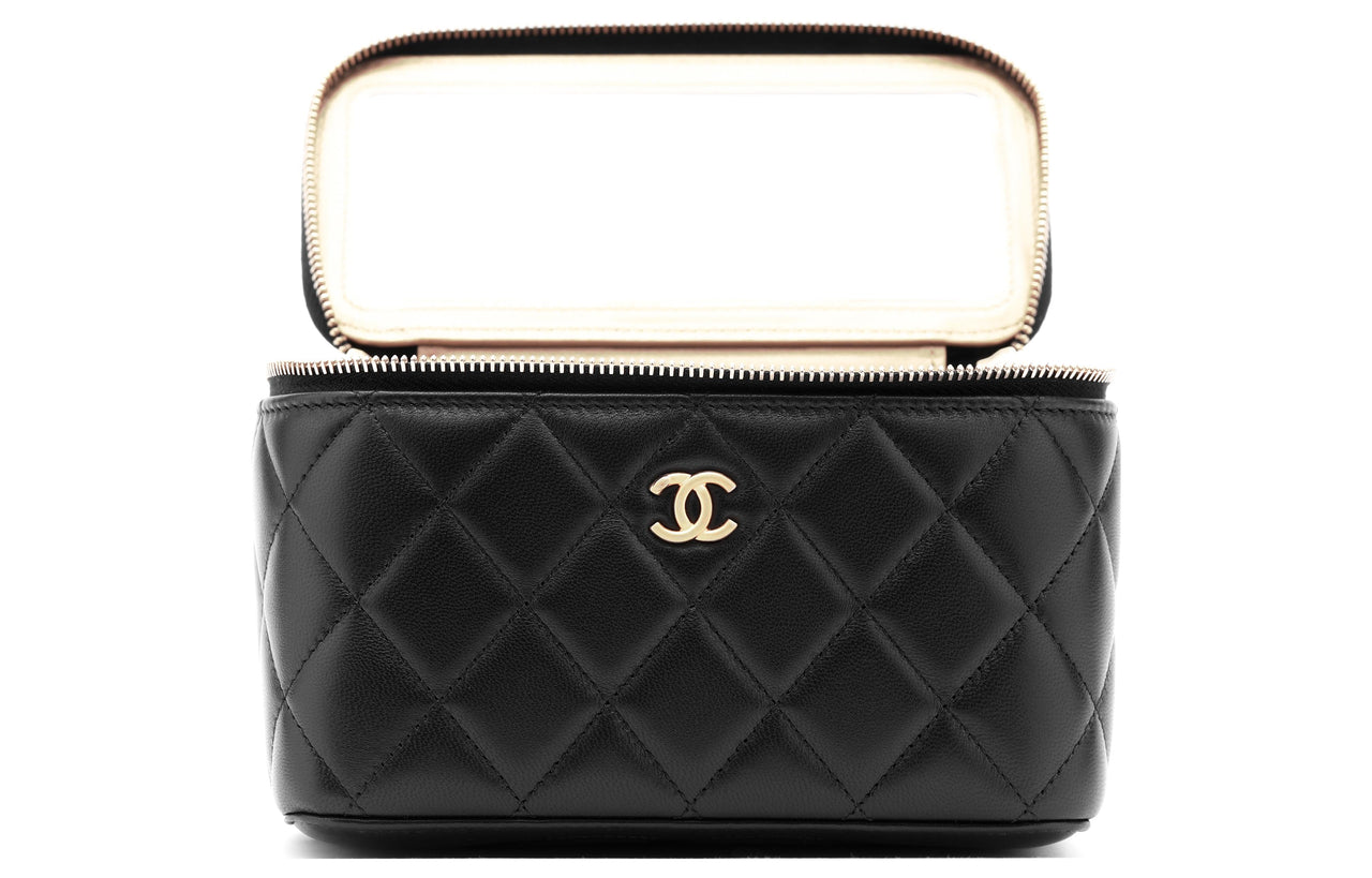 CHANEL Sheepskin Box Bag Shoulder Bag Crossbody Bag Women's Black