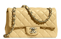 CHANEL 22c Early Spring Sheepskin Shoulder Bag Crossbody Bag Women's Beige Milk Tea Beige