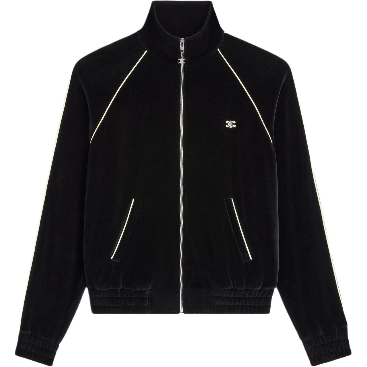 CELINE Triomphe Tracksuit Jacket In Velvet Jersey