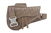 DIOR Leather Saddle Bag One Shoulder Crossbody Sling Bag Fanny Pack Men's Yellow Brown