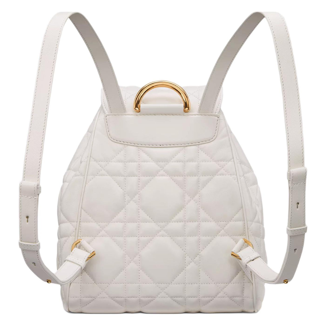 DIOR Caro Sheepskin Backpack Medium Size Women's White