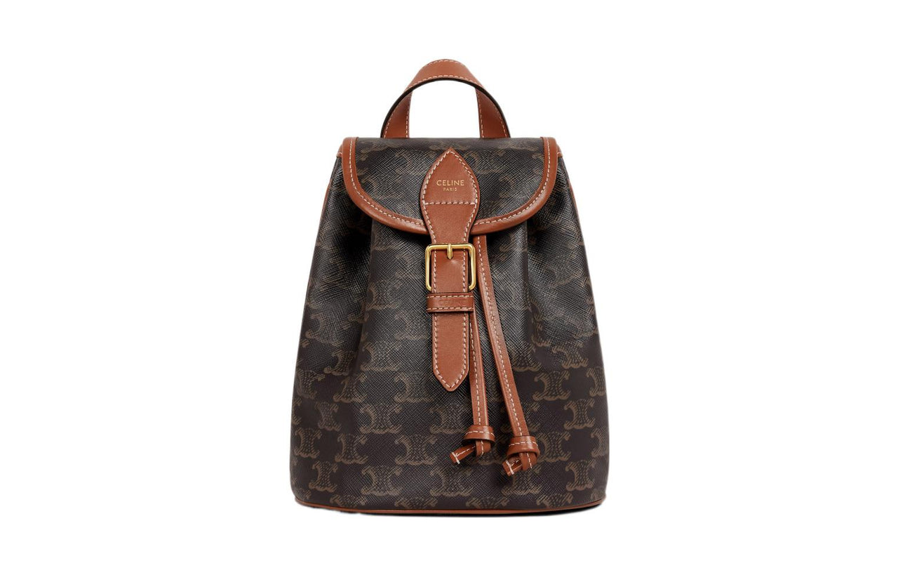 CELINE Triomphe Floco TAN Mini Backpack Brown