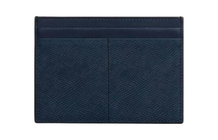 CELINE Grained Cow Leather Wallets Card Holders Men's Marine Blue