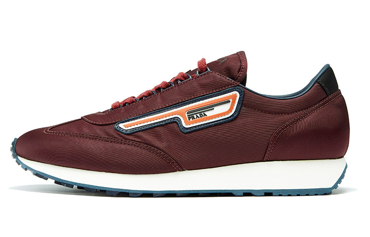 PRADA Anti-Slip Wear-Resistant Low-Top Casual Shoes Men's Burgundy
