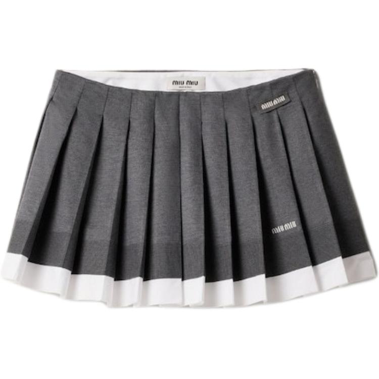 MIU MIU Casual Short Skirts Women's Gray