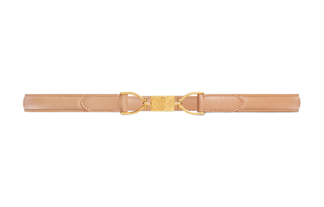CELINE Leather Belts Women's Light Camel