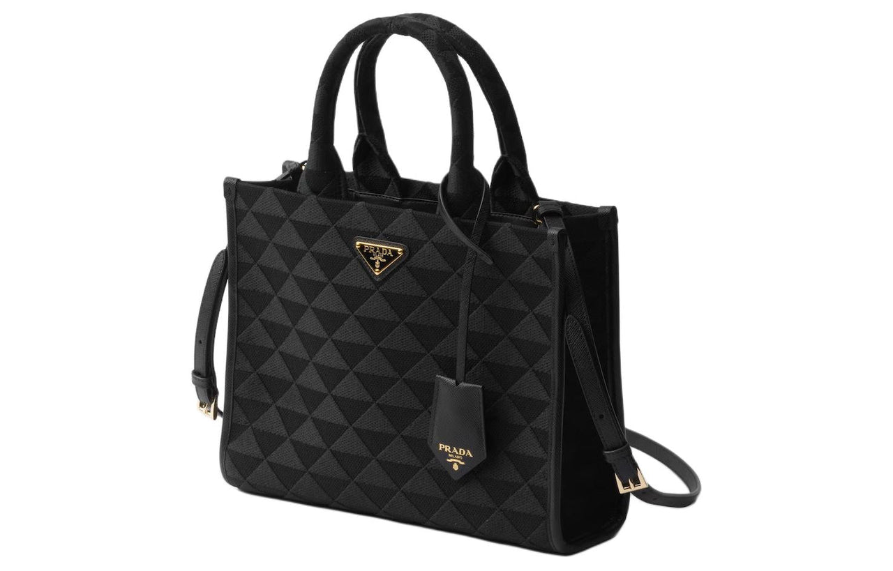 PRADA Fabric Shoulder Bag Crossbody Bag Handbag Medium Size Women's Black