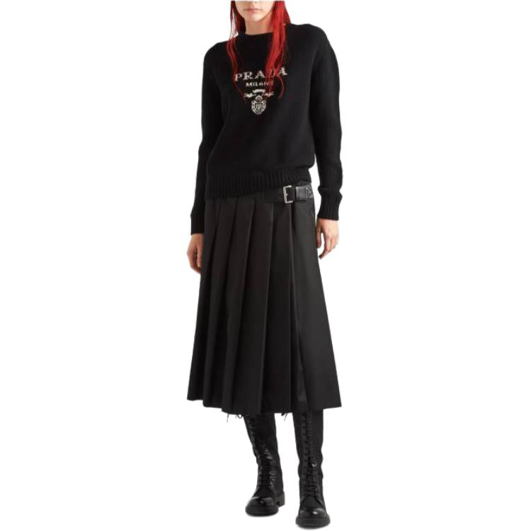 PRADA Logo intarsia Wool cashmere Jumper