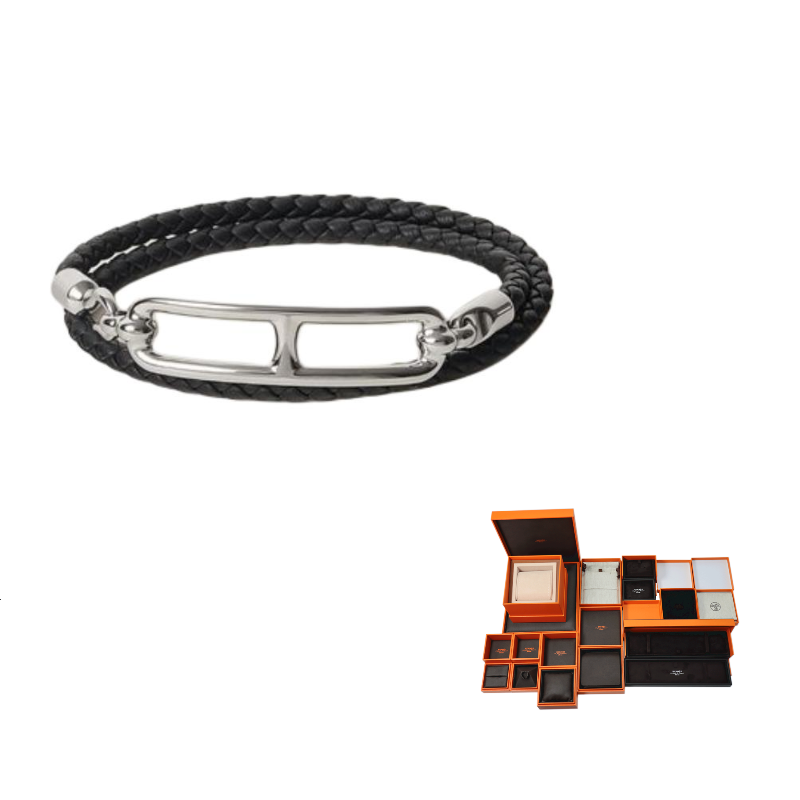 HERMES Palladium Bracelets Men's Gold