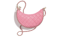 CHANEL Lambskin Moon Bag Moon Shape Bag Dumpling Bag Hobo Bag Crossbody Bag Shoulder Bag Women's Pink