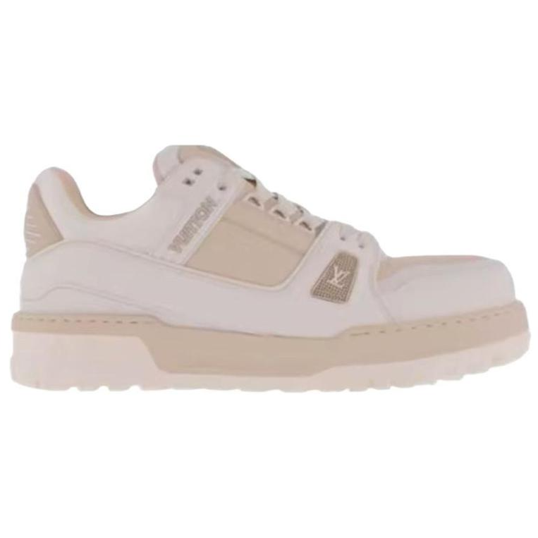 LOUIS VUITTON Trainer Maxi Low-Top Skateboard Shoes Women's Beige