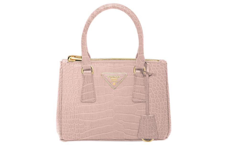 PRADA Galleria Killer Bag Crocodile Leather Shoulder Bag Crossbody Bag Handbag Mini Women's Light Pink