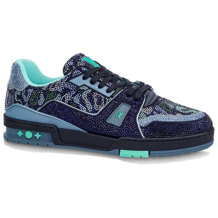 LOUIS VUITTON Lv Trainer Marine Navy Blue Crystal