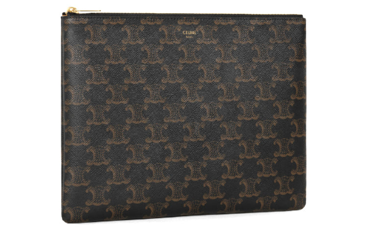 CELINE Triomphe Cow Leather Clutch Regular Men's Black