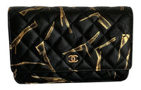CHANEL WOC Wrinkled Cow Leather Chain Bag Crossbody Bag Shoulder Bag Women's Black
