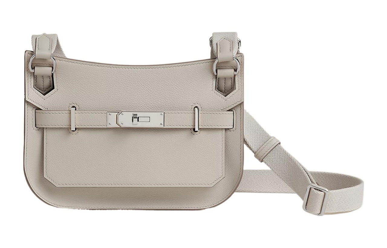 HERMES Jypsiere Evercolor Calfskin Shoulder Bag Crossbody Bag Mini Women's Concrete Gray