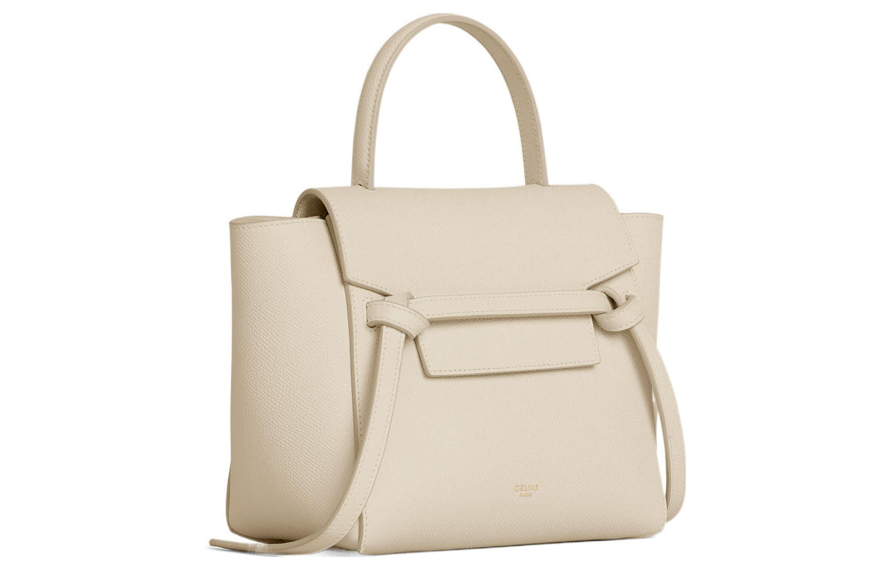 CELINE Grained Calfskin Catfish Bag Handbag Shoulder Bag Crossbody Bag Women's Ecru