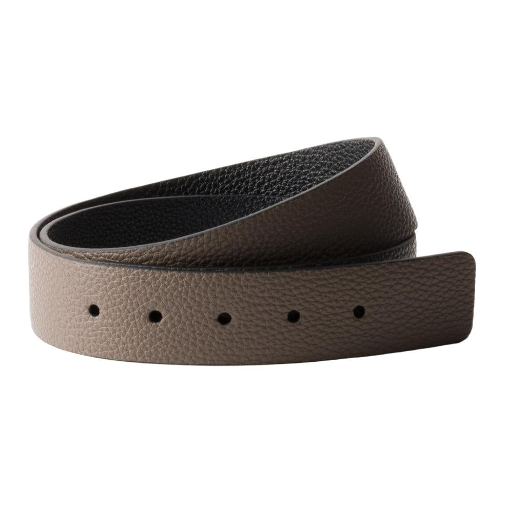 PRADA Leather Belts Men's Bamboo Color Width 3.5CM