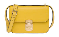 MIU MIU Madras Soft Sheepskin Leather Shoulder Bag Crossbody Bag Women's Sunlight Yellow