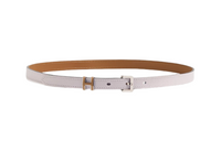 HERMES Two Tone Decoration, Pin Buckle Calfskin, Palladium Plated Leather Belts Women's White Width 1.5CM