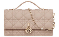 DIOR Sheepskin Shoulder Bag Crossbody Bag Handbag Mini Women's Caramel Beige