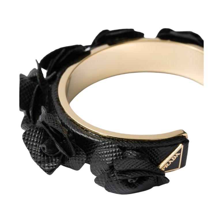 PRADA Leather Bracelets Unisex Black