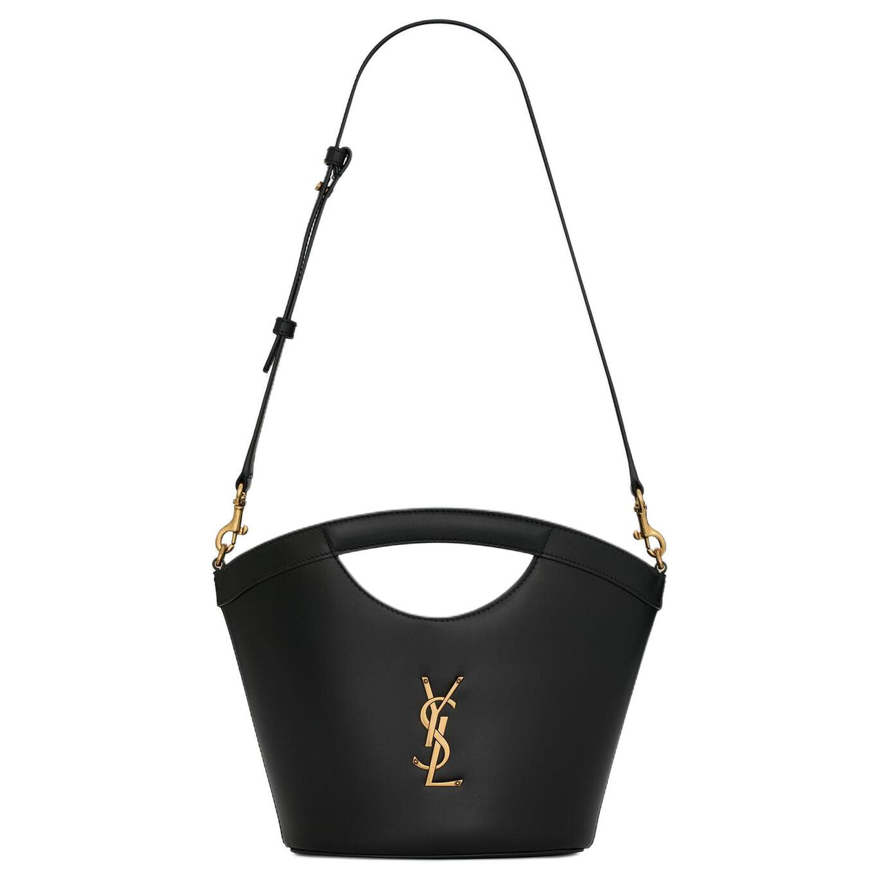 SAINT LAURENT Smooth Leather Basket Bag, Shoulder Bag, Crossbody Bag, Handbag Mini Women's Black